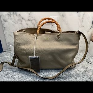 100% Authentic Gucci metallic leather tote